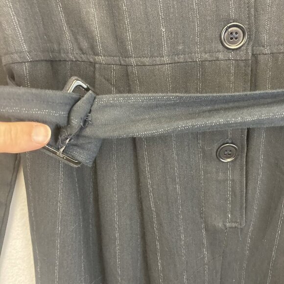 Vintage‎ Romeo Gigli Shirt Dress Womens Italian 40 US 6 Gray Pinstripe Italy 90s - Picture 7 of 16